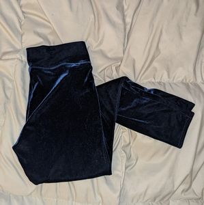 High Waisted Blue Velvet Legging